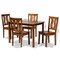 Baxton Studio Zamira Modern and Contemporary Transitional Walnut Brown Finished Wood 5-Piece Dining Set 177-11379-8959-Zoro - alternate 4